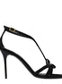 Balmain Black Leather Stiletto Heel Sandals Balmain