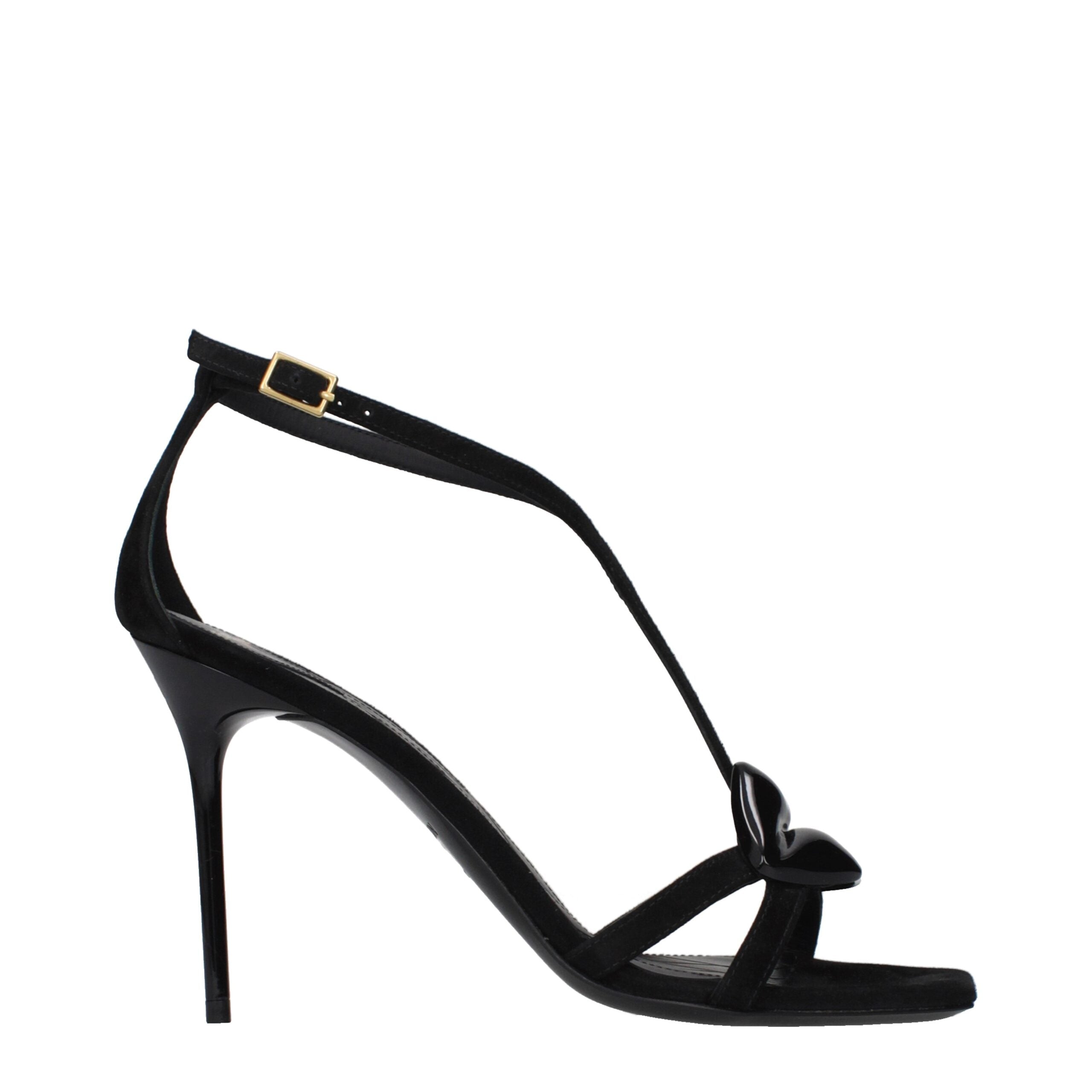 Balmain Black Leather Stiletto Heel Sandals Balmain
