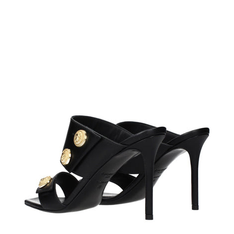 Balmain Black Leather Stiletto Heel Sandals Balmain