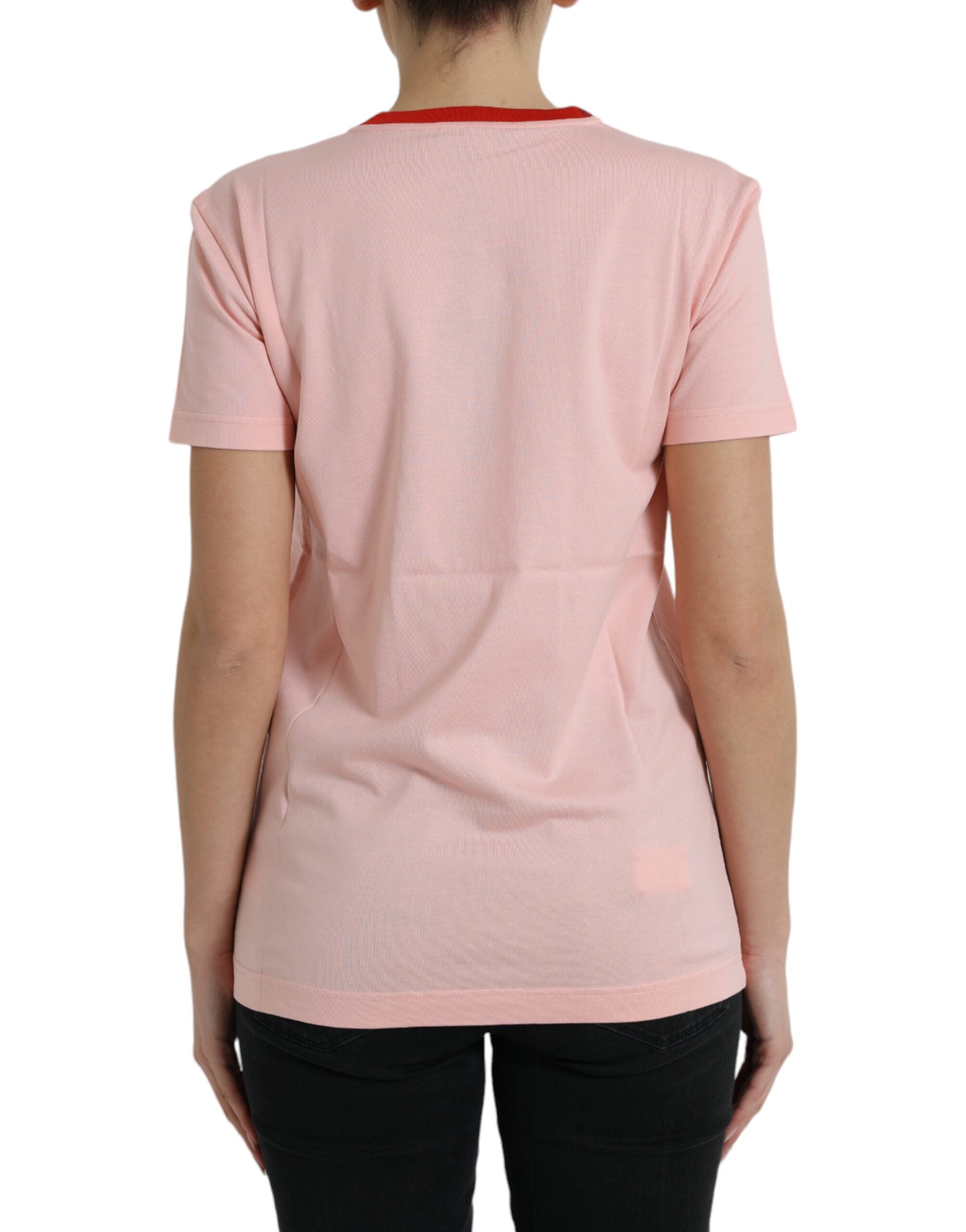 Dolce & Gabbana Pink Graphic Print Cotton Crew Neck T-shirt Dolce & Gabbana