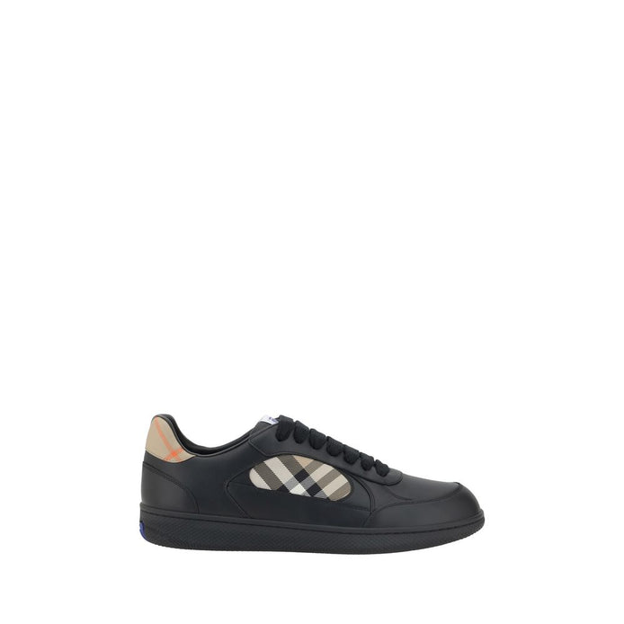 Burberry Black Calf Leather Bos Taurus Low Top Sneakers Burberry