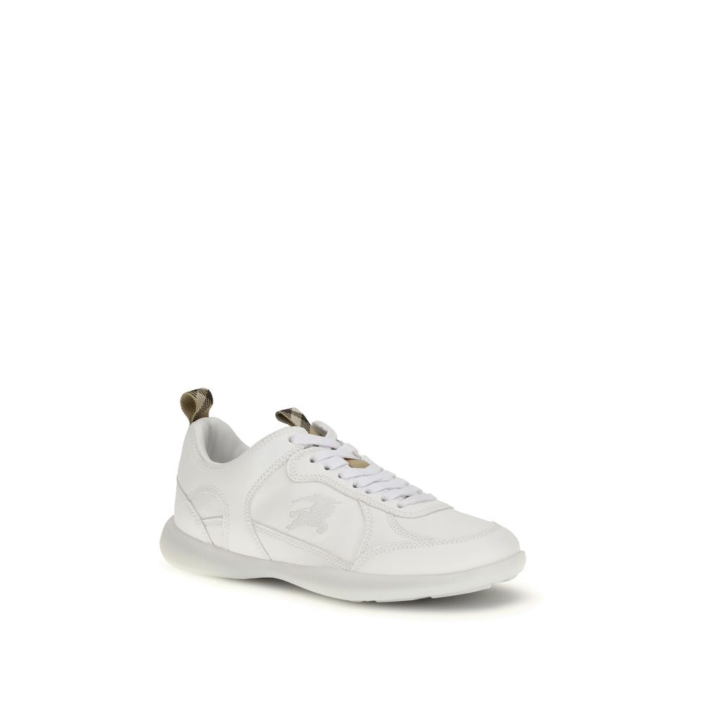 Burberry White Calf Leather Bos Taurus Athletic Sneakers Burberry