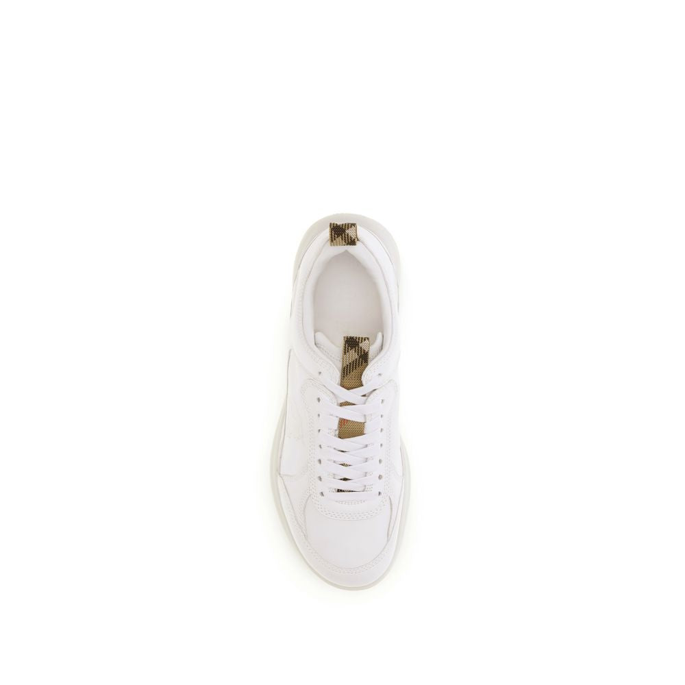 Burberry White Calf Leather Bos Taurus Athletic Sneakers Burberry