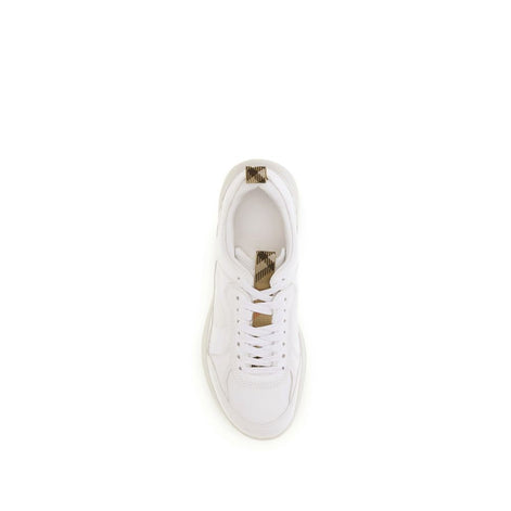Burberry White Calf Leather Bos Taurus Athletic Sneakers Burberry