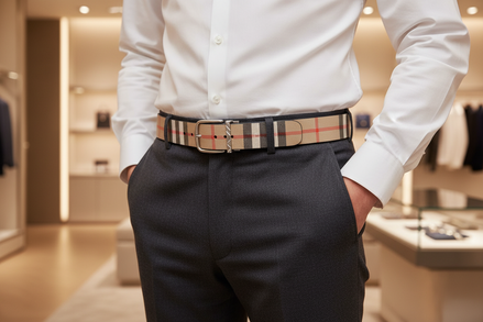 Ceinture Burberry Bos Taurus en cuir de veau multicolore