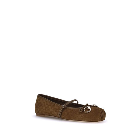 Gucci Brown Goatskin Ballet Flats Gucci