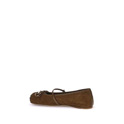 Gucci Brown Goatskin Ballet Flats Gucci