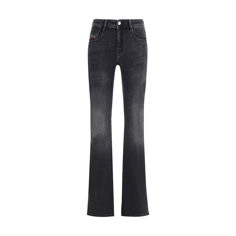 Diesel Black Cotton Bootcut Jeans Diesel