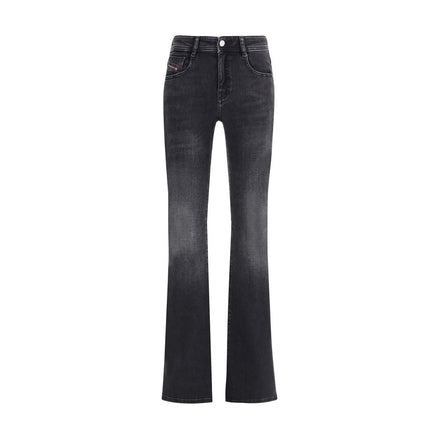 Diesel Black Cotton Bootcut Jeans Diesel