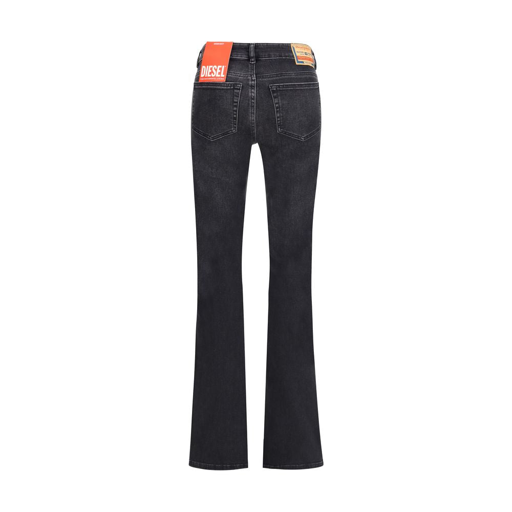 Diesel Black Cotton Bootcut Jeans Diesel