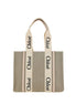 Chloé Beige Linen Shoulder Bag Chloé