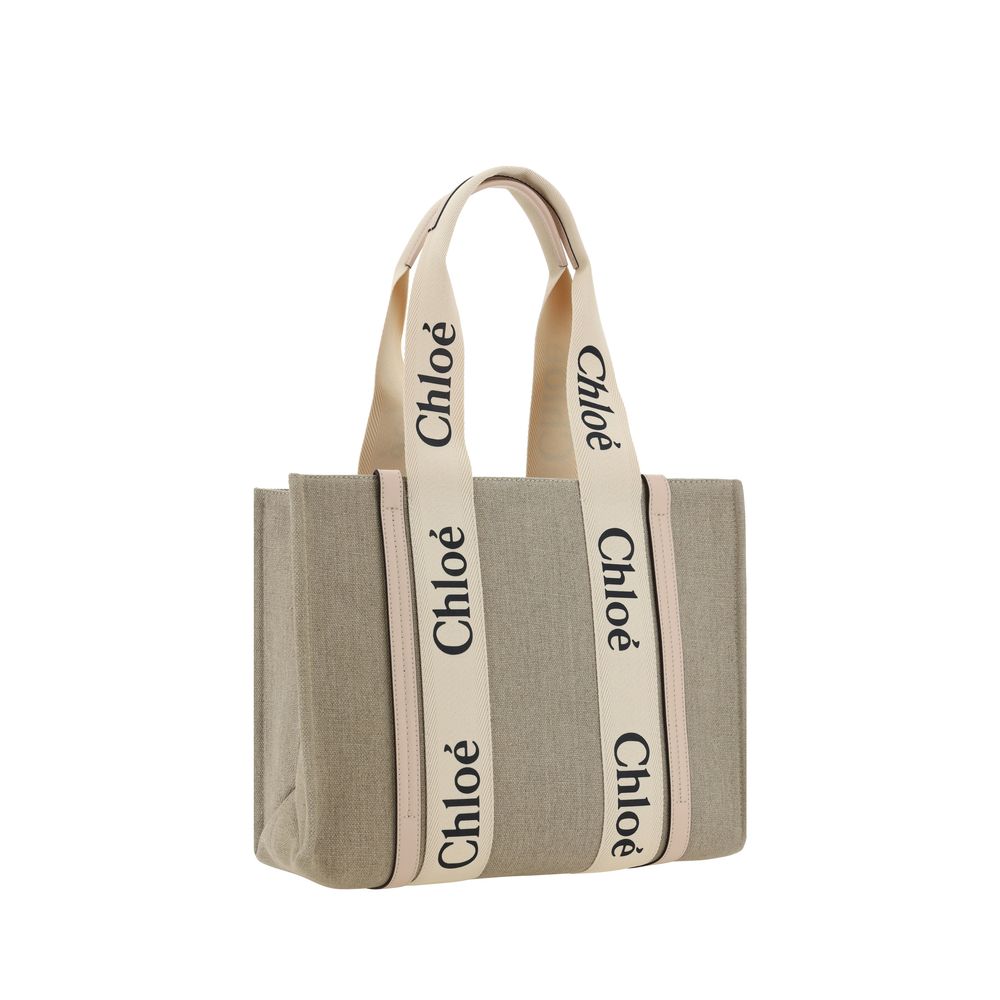 Chloé Beige Linen Shoulder Bag Chloé