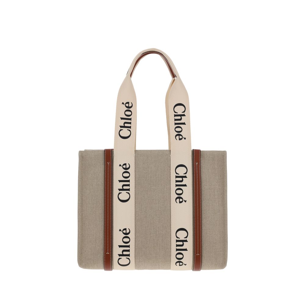 Chloé Beige Linen Shoulder Bag Chloé