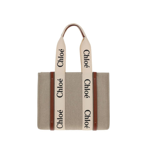 Chloé Beige Linen Shoulder Bag Chloé