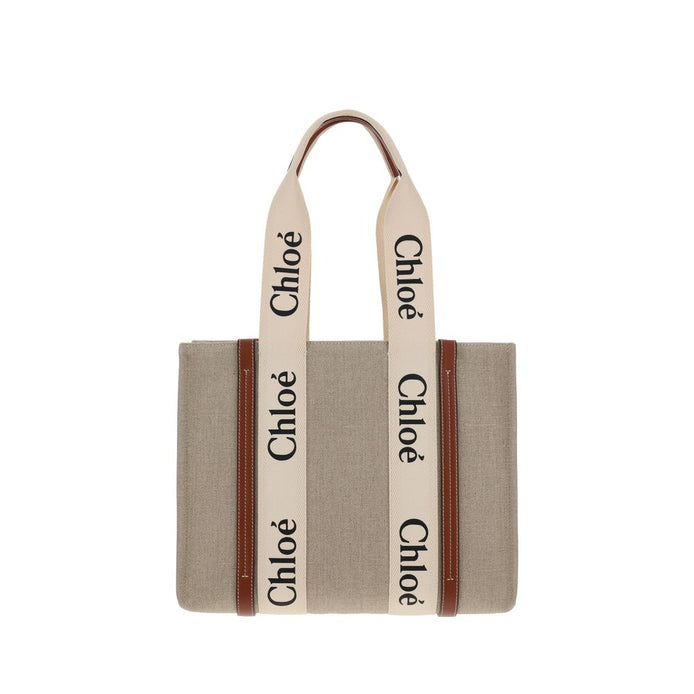 Chloé Beige Linen Shoulder Bag Chloé