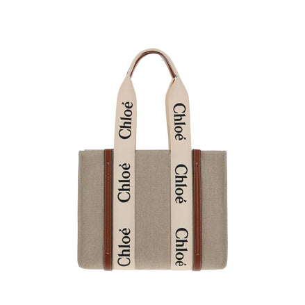 Chloé Beige Linen Shoulder Bag Chloé