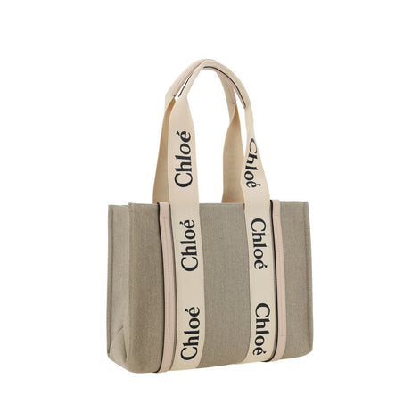 Chloé Beige Linen Shoulder Bag Chloé
