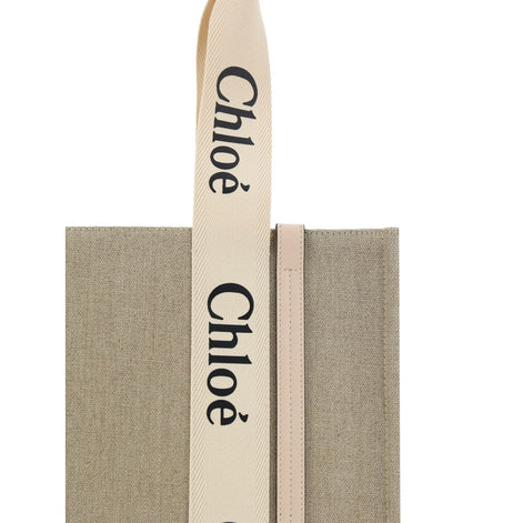 Chloé Beige Linen Shoulder Bag Chloé