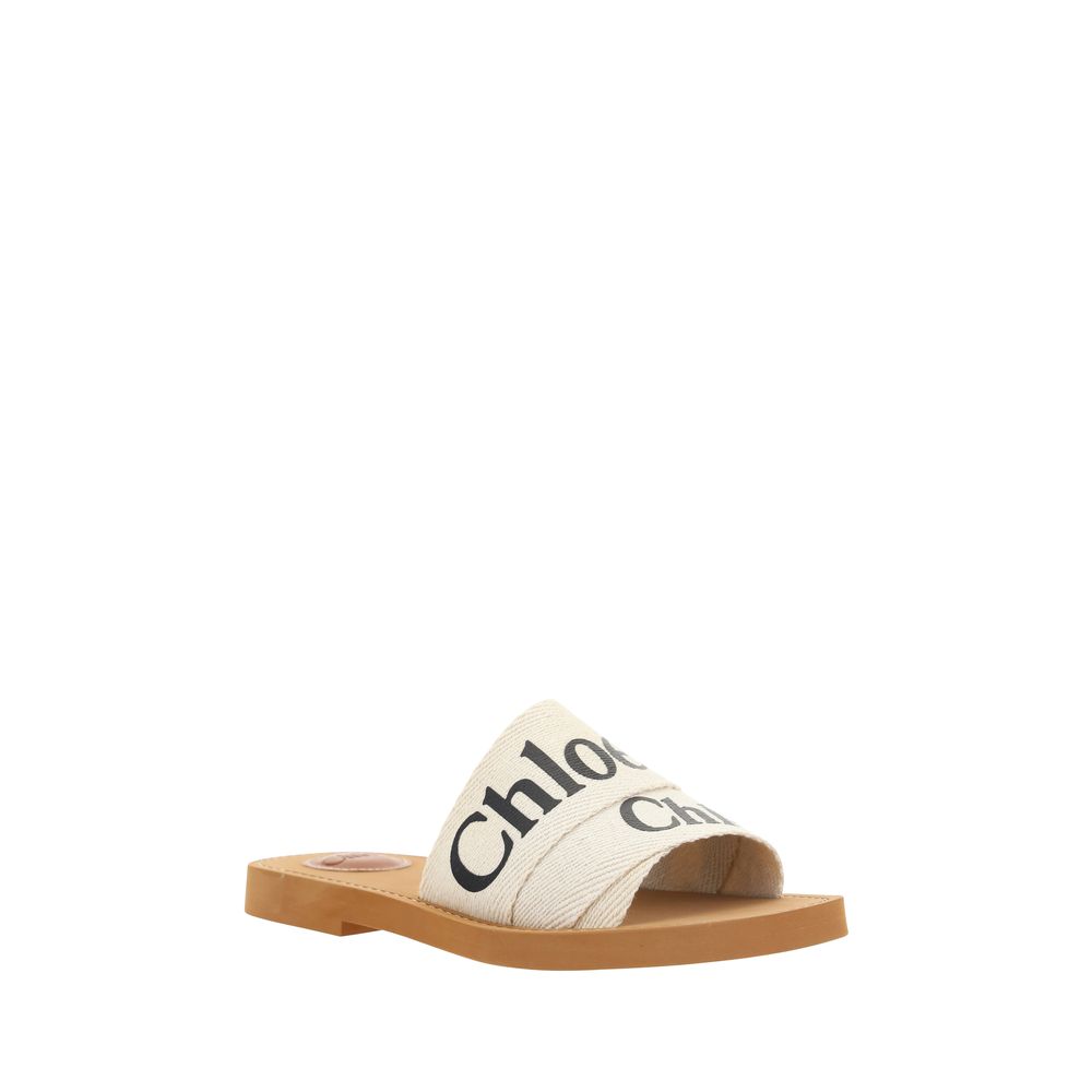 Chloé White Rubber Flat Sandals Chloé