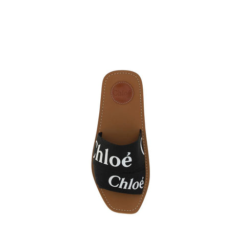 Chloé Black Rubber Flat Sandals Chloé