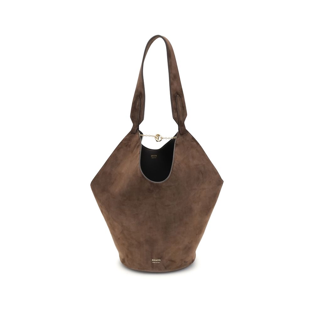 Khaite Brown Calf Leather Bos Taurus Shoulder Bag Khaite