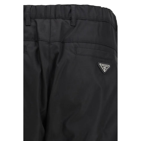 Prada Black Recycled Polyamide Casual Pants Prada