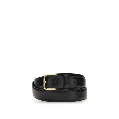 The Row Black Calf Leather Bos Taurus Regular Belt The Row