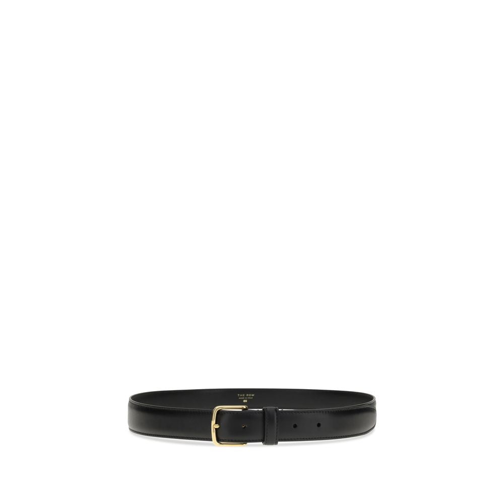 The Row Black Calf Leather Bos Taurus Regular Belt The Row