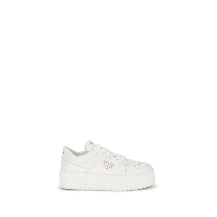 Prada White Calf Leather Bos Taurus Platform Sneakers Prada