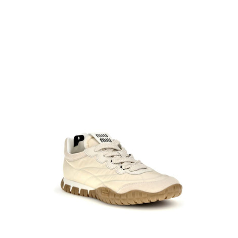 Miu Miu Cream Recycled Polyamide Athletic Sneakers Miu Miu