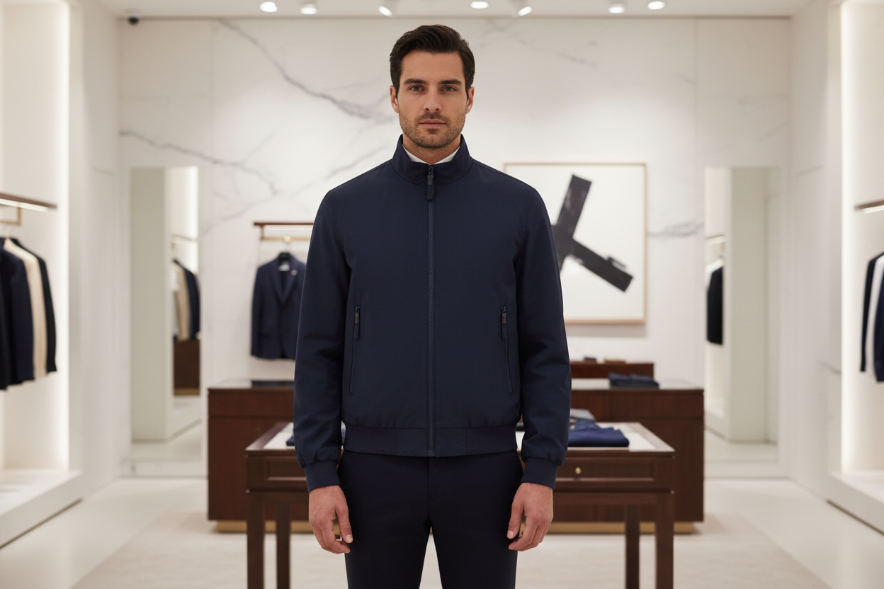 Norwegen 1963 Blaue Baumwoll-Herrenjacke