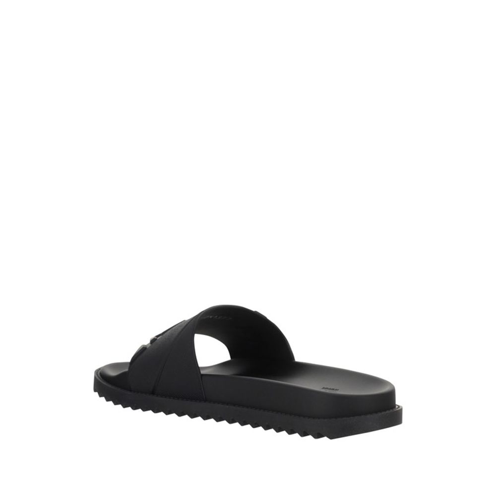 Fendi Black Rubber Flat Sandals Fendi