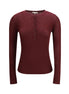 Chloé Bordeaux Wool Long Sleeve T-Shirt Chloé