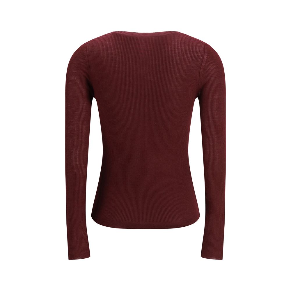 Chloé Bordeaux Wool Long Sleeve T-Shirt Chloé