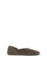 Khaite Brown Calf Leather Bos Taurus Ballet Flats Khaite