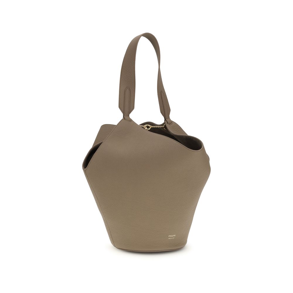 Khaite Beige Calf Leather Bos Taurus Shoulder Bag Khaite