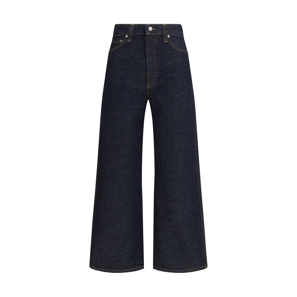 Khaite Blue Cotton Straight-Leg Jeans Khaite