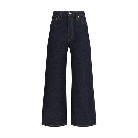 Khaite Blue Cotton Straight-Leg Jeans Khaite