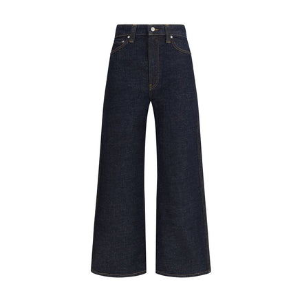 Khaite Blue Cotton Straight-Leg Jeans Khaite