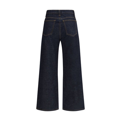 Khaite Blue Cotton Straight-Leg Jeans Khaite