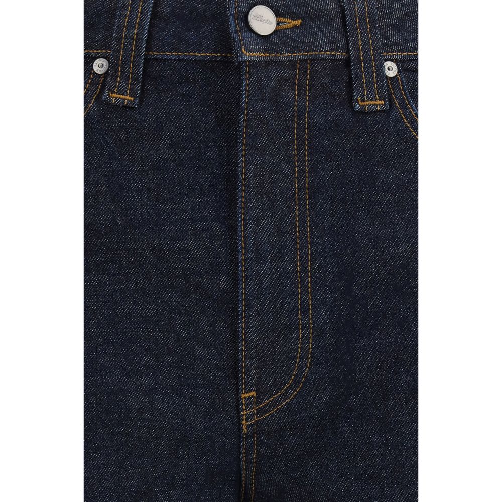 Khaite Blue Cotton Straight-Leg Jeans Khaite