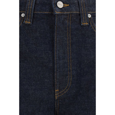 Khaite Blue Cotton Straight-Leg Jeans Khaite