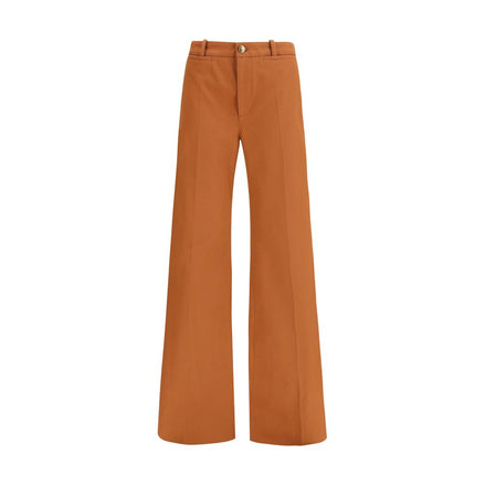 Chloé Brown Cotton Flared Pants Chloé