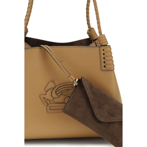 Etro Beige Calf Leather Bos Taurus Shoulder Bag Etro