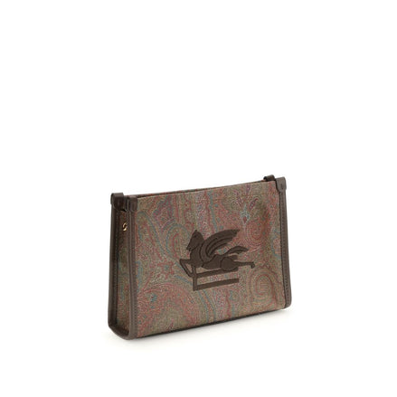 Etro Brown Calf Leather Bos Taurus Clutch Bag Etro