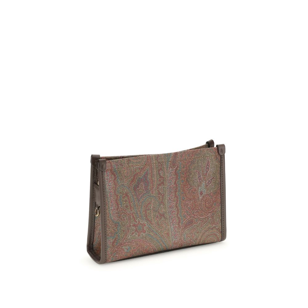 Etro Brown Calf Leather Bos Taurus Clutch Bag Etro