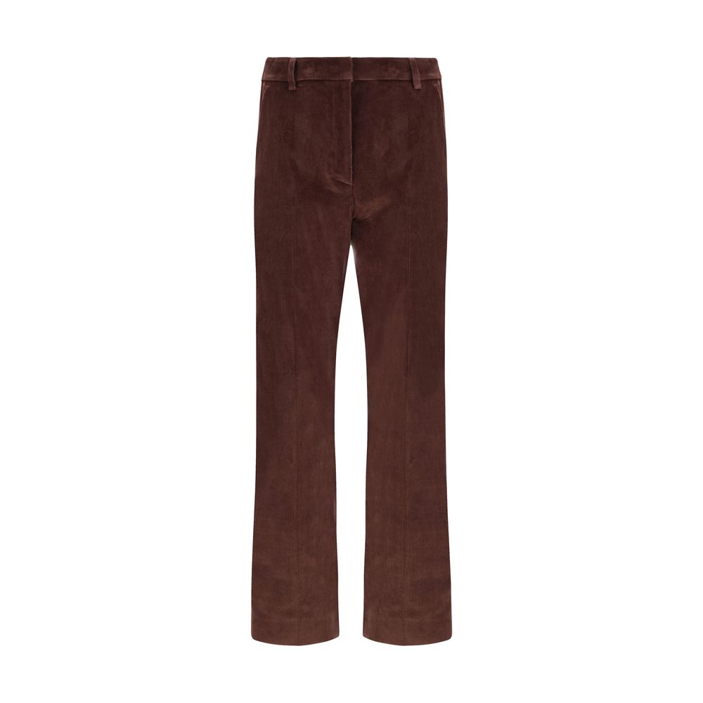 Max Mara Bordeaux Cotton Cropped Pants Max Mara