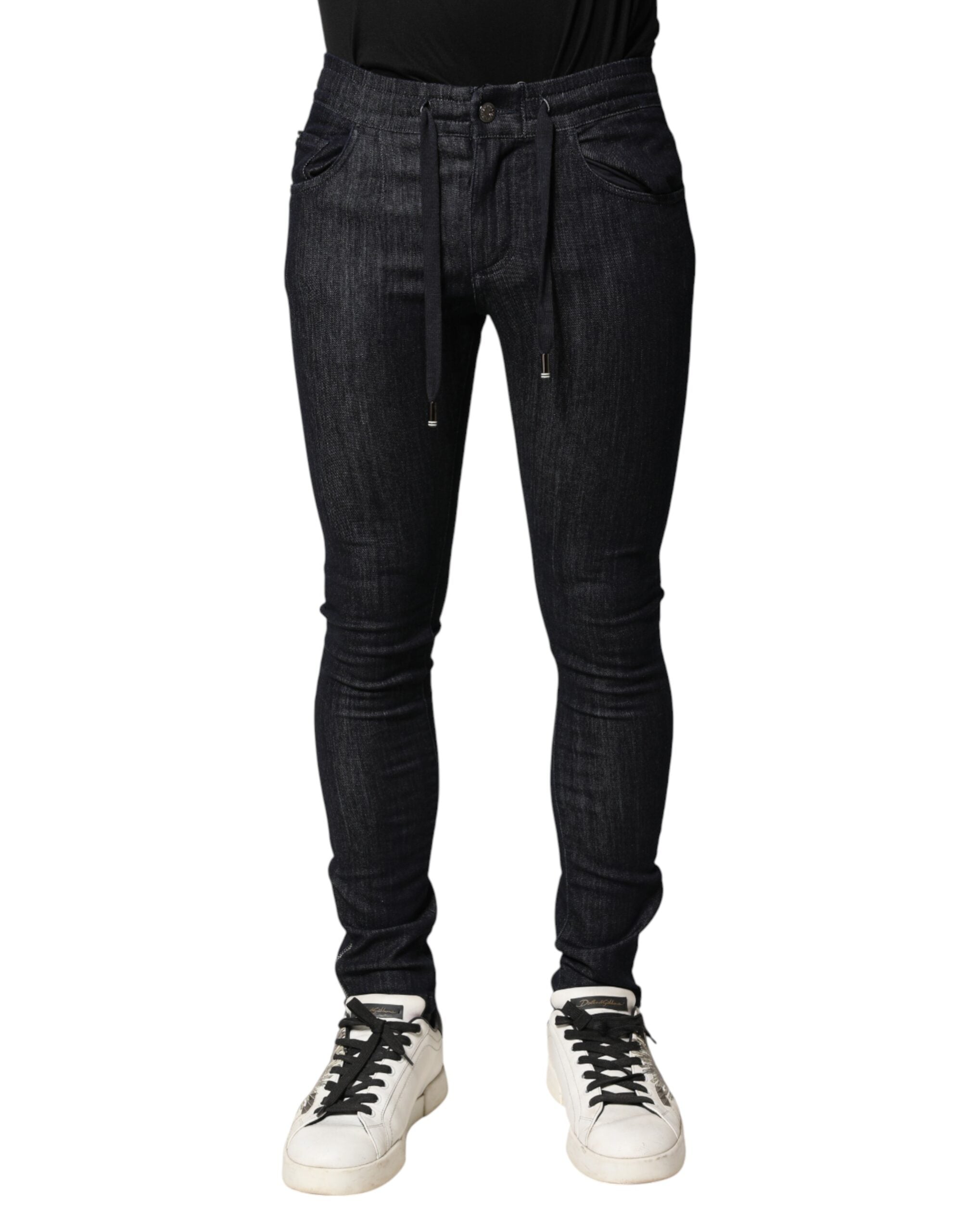 Dolce & Gabbana Black Cotton Stretch Skinny Denim Men Jeans Dolce & Gabbana