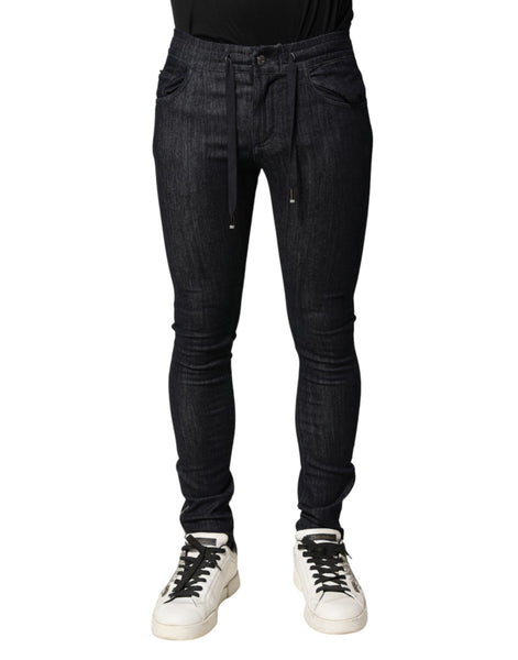 Dolce & Gabbana Black Cotton Stretch Skinny Denim Men Jeans Dolce & Gabbana