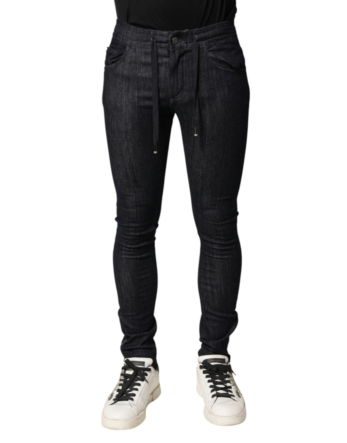 Dolce & Gabbana Black Cotton Stretch Skinny Denim Men Jeans Dolce & Gabbana